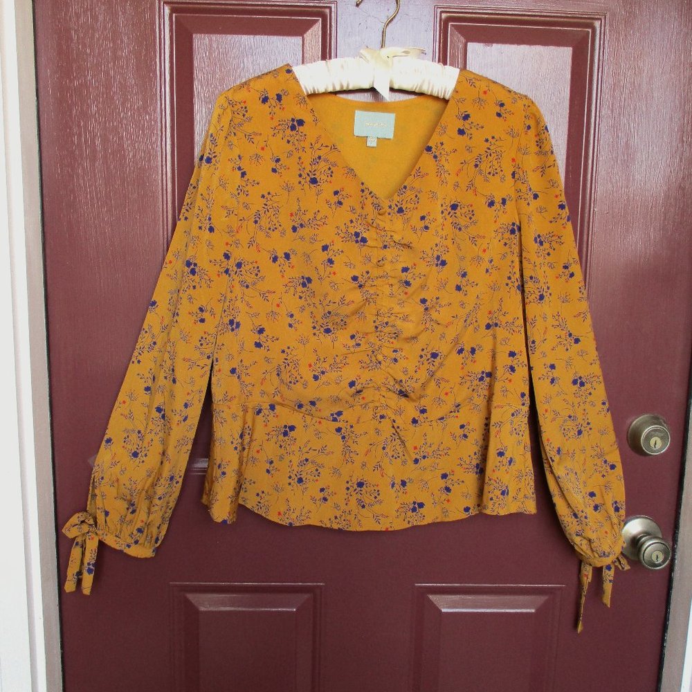 Skies Are Blue LARGE Burnt Orange Blouse